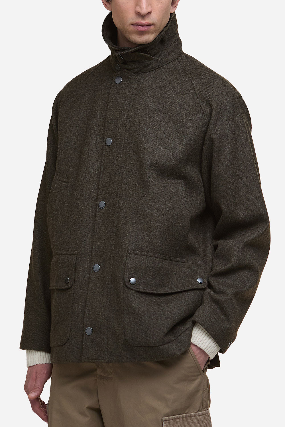 Giacca di lana letto modificata Barbour (oliva)