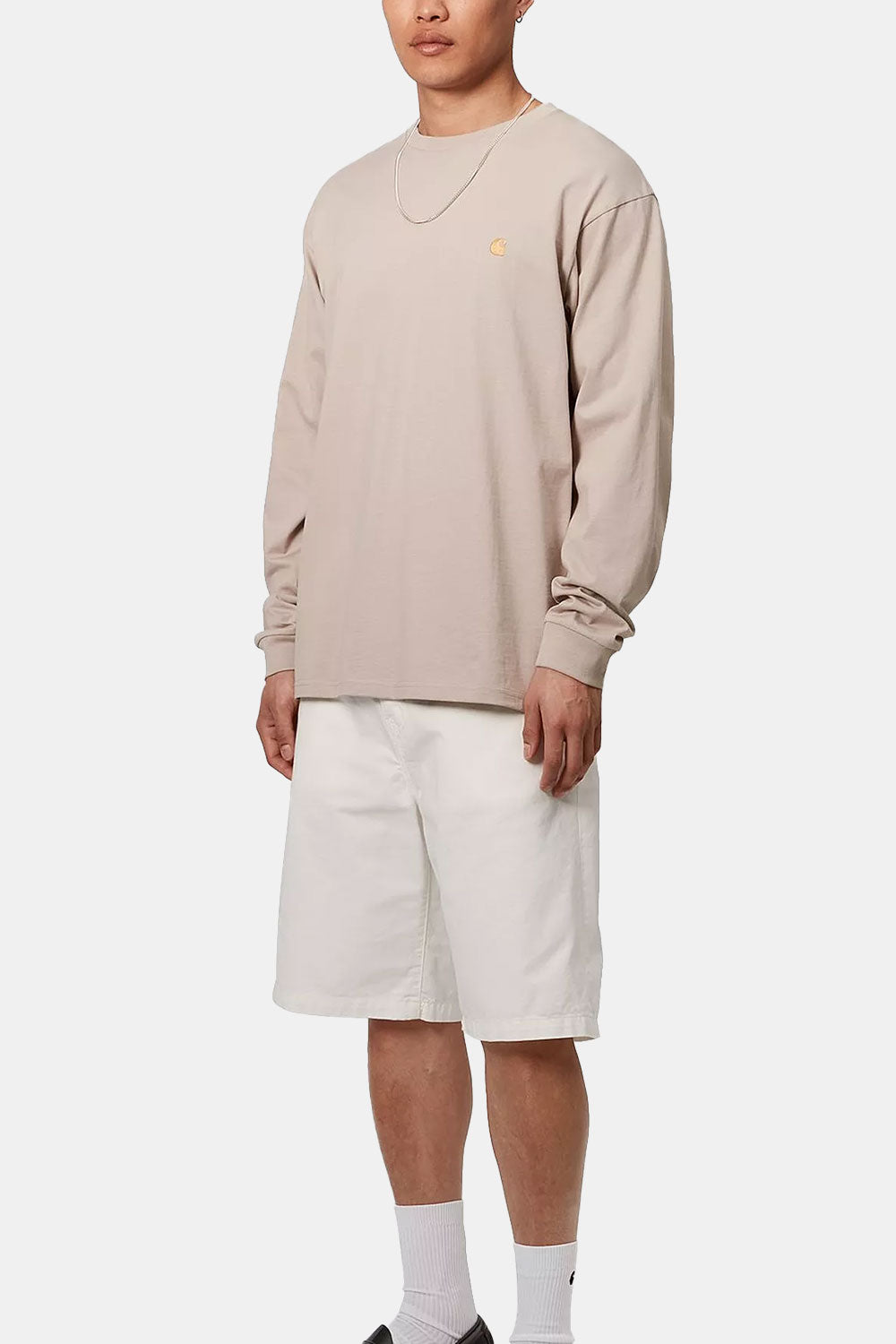 Carhartt WIP Long Sleeve Chase T-Shirt (Dusky Beige/Gold)
