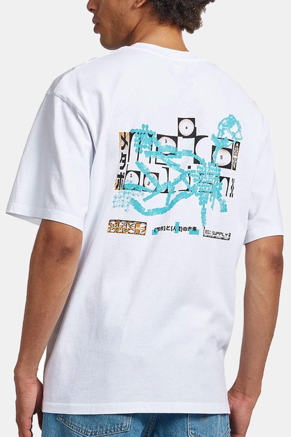 T-shirt oversize di Edwin Helix City (bianco)