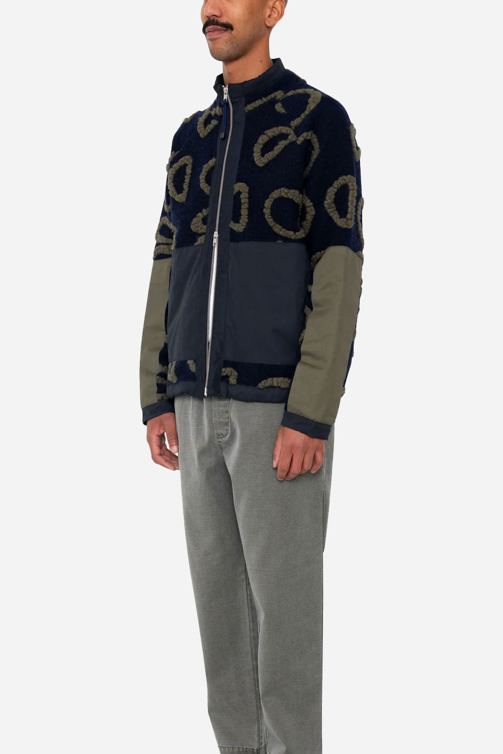 Folk Signal Fleece (Navy Circle Jacquard)