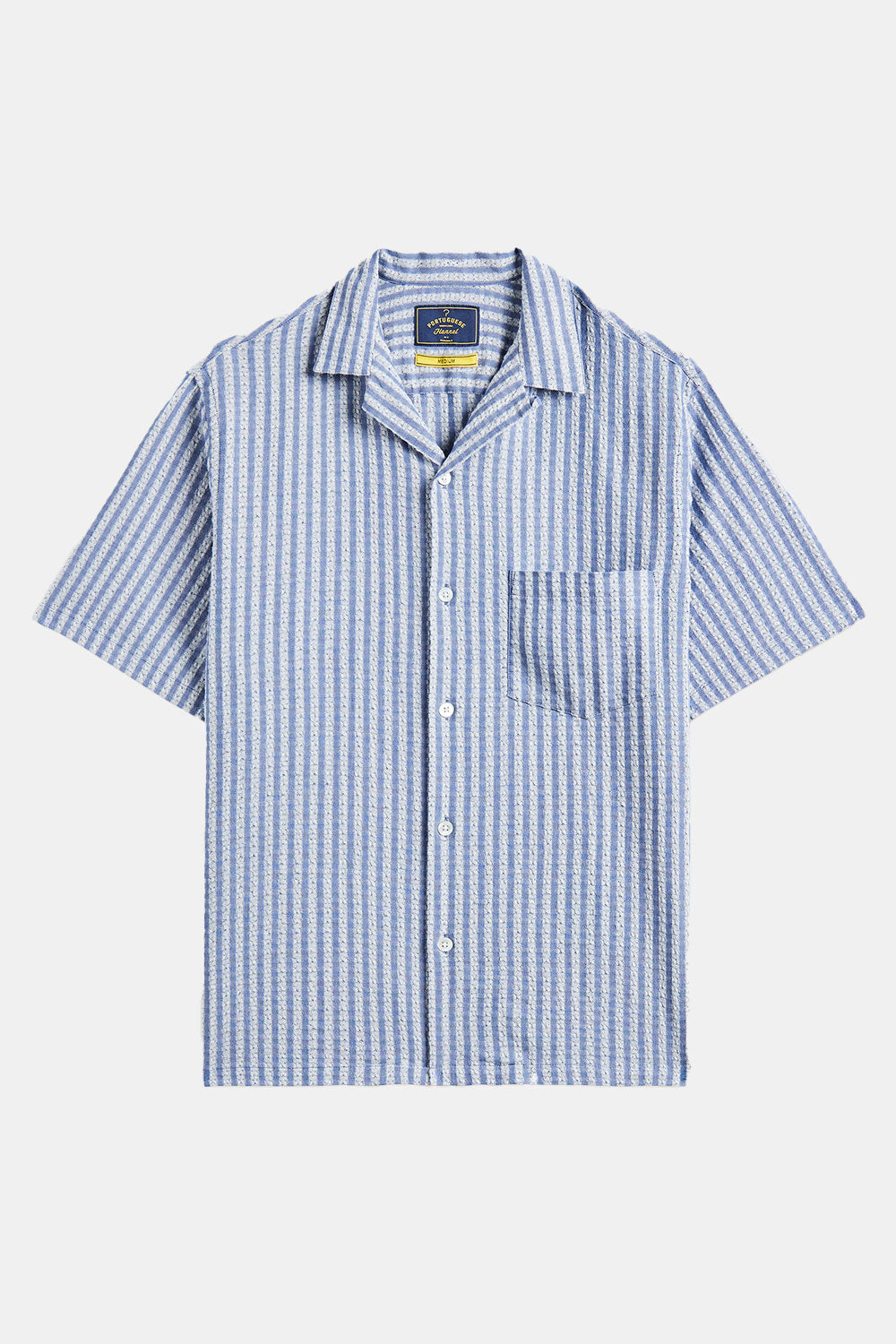 Shirt Chambray Jacquard in flanella portoghese (blu)