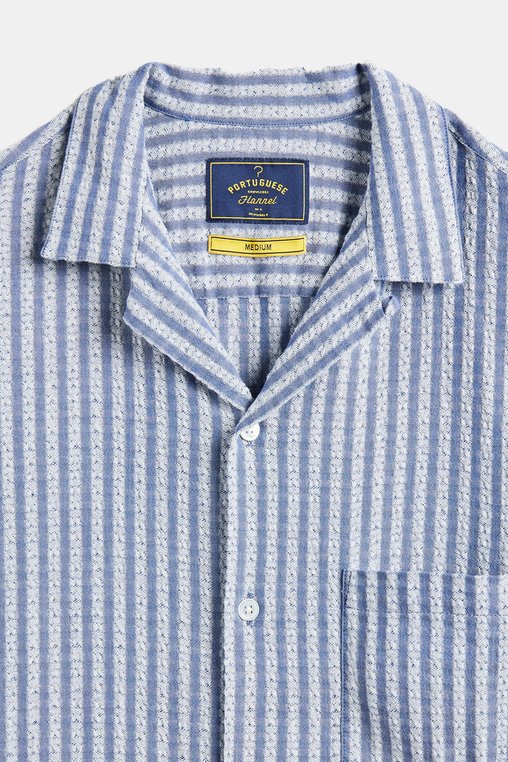 Shirt Chambray Jacquard in flanella portoghese (blu)
