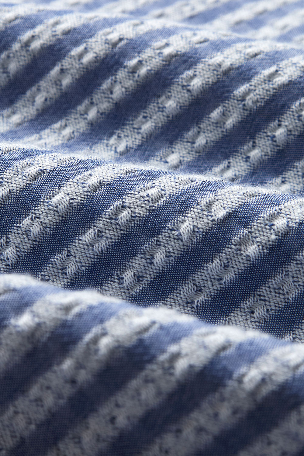 Shirt Chambray Jacquard in flanella portoghese (blu)