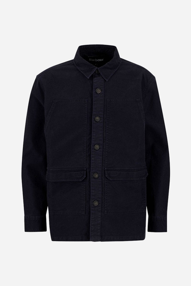 Barbour Wewbirch OS Cotton Sateen Overshirt (Navy) | Shirts