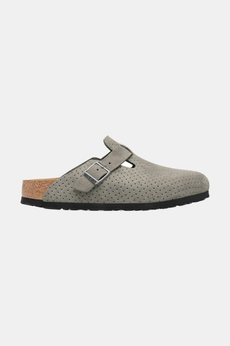 Birkenstock Boston BS Suede Embossed (Emboss Dots Stone Coin) | Sandals