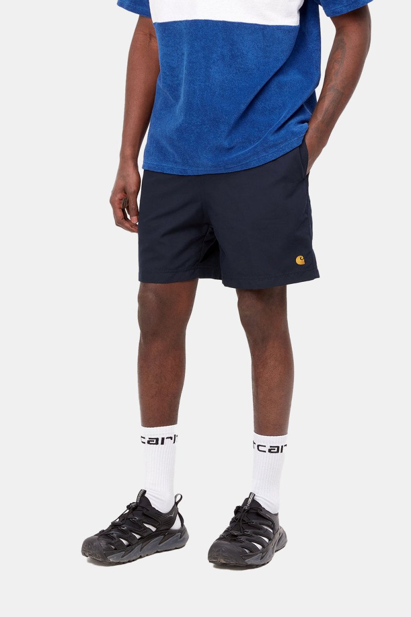 Carhartt WIP Chase Swim Trunks (Dark Navy/Gold) | Shorts