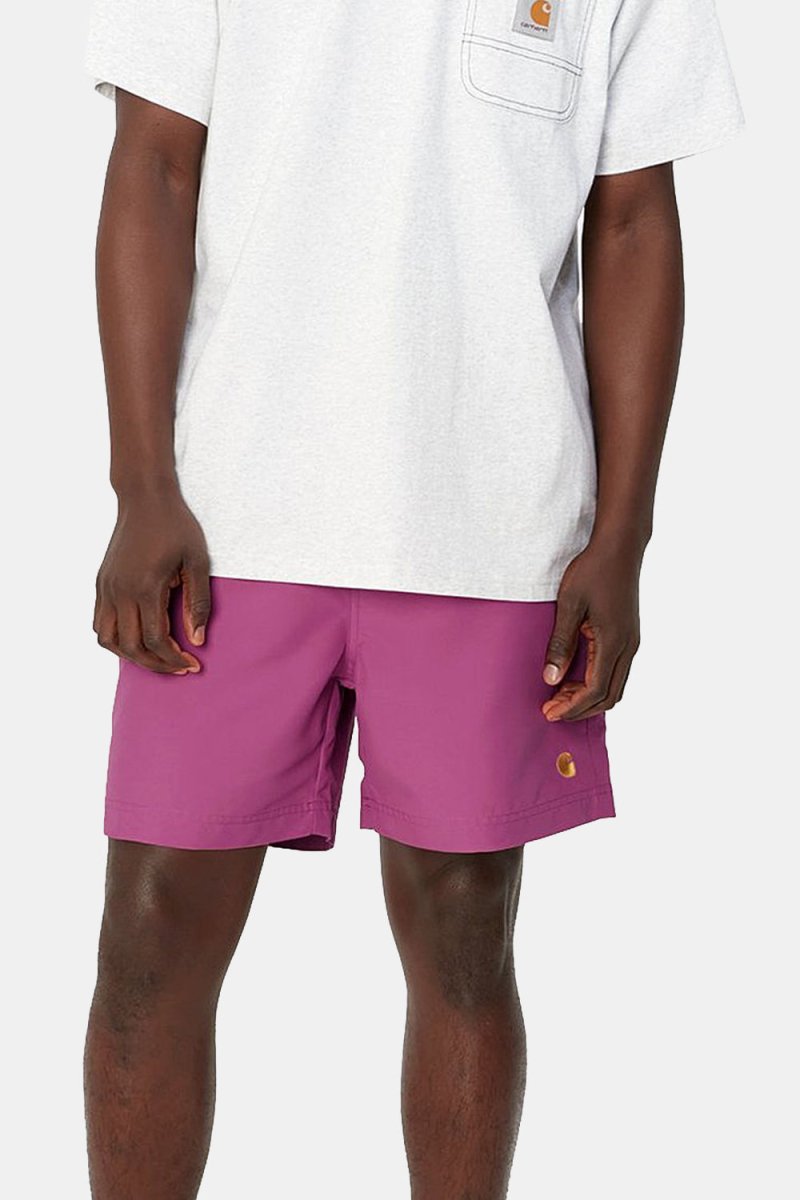 Carhartt WIP Chase Swim Trunks (Magenta/Gold) | Shorts