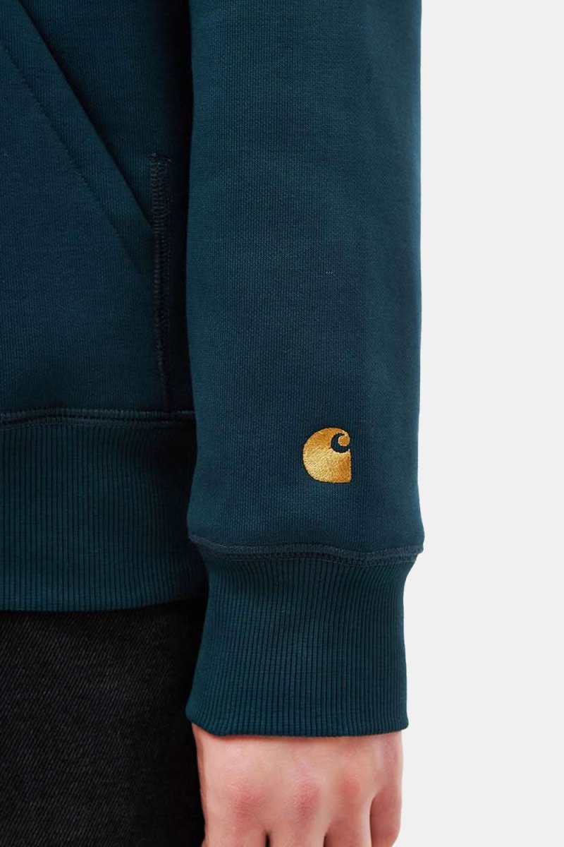 Carhartt WIP Hooded Chase Sweat (Duck Blue/Gold) | Sweaters