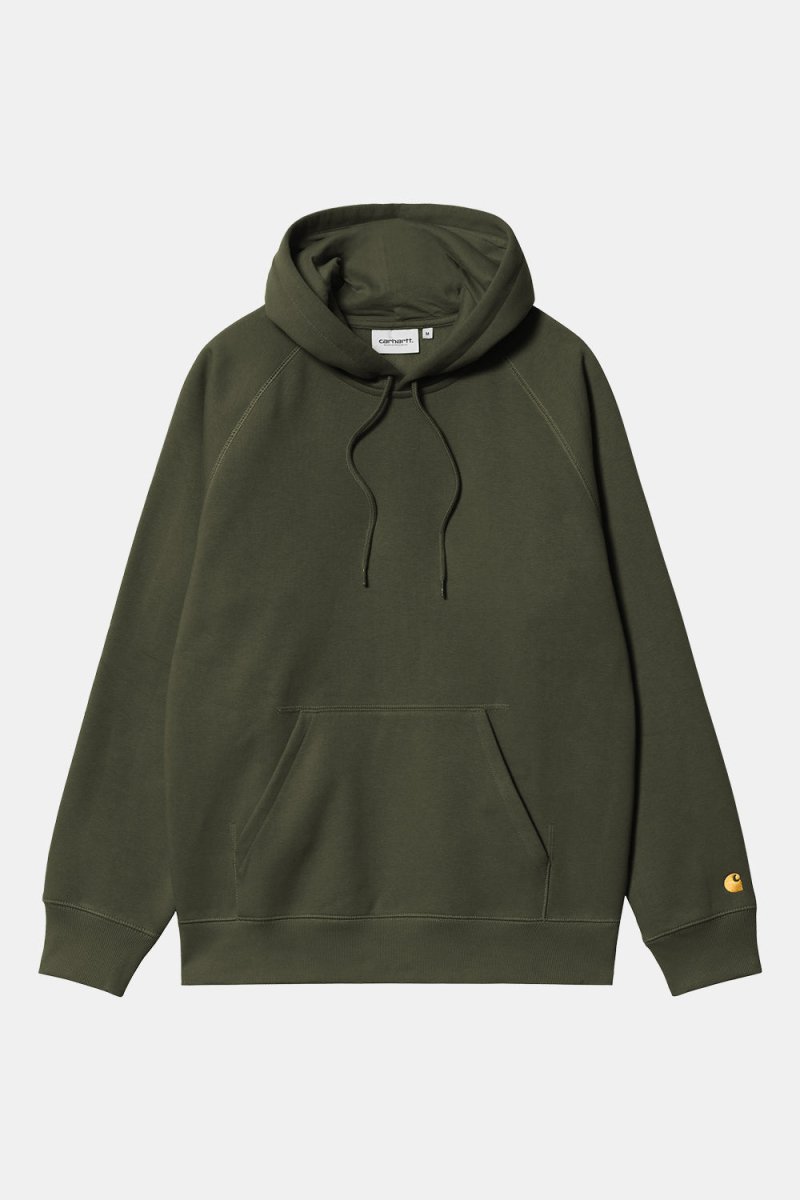 Carhartt WIP Hooded Chase Sweatshirt (Olive/Gold) | Sweaters