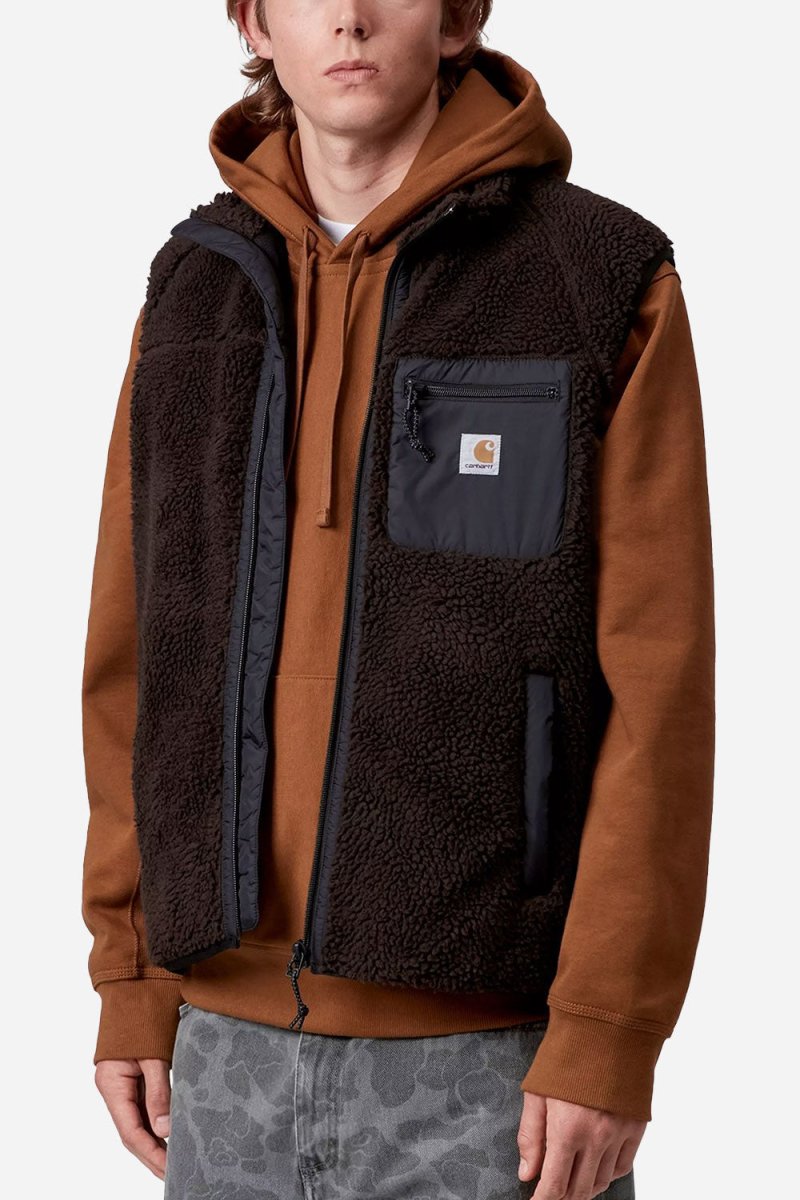 Carhartt WIP Prentis Vest Liner Fleece (Palisander/Black) | Sweaters