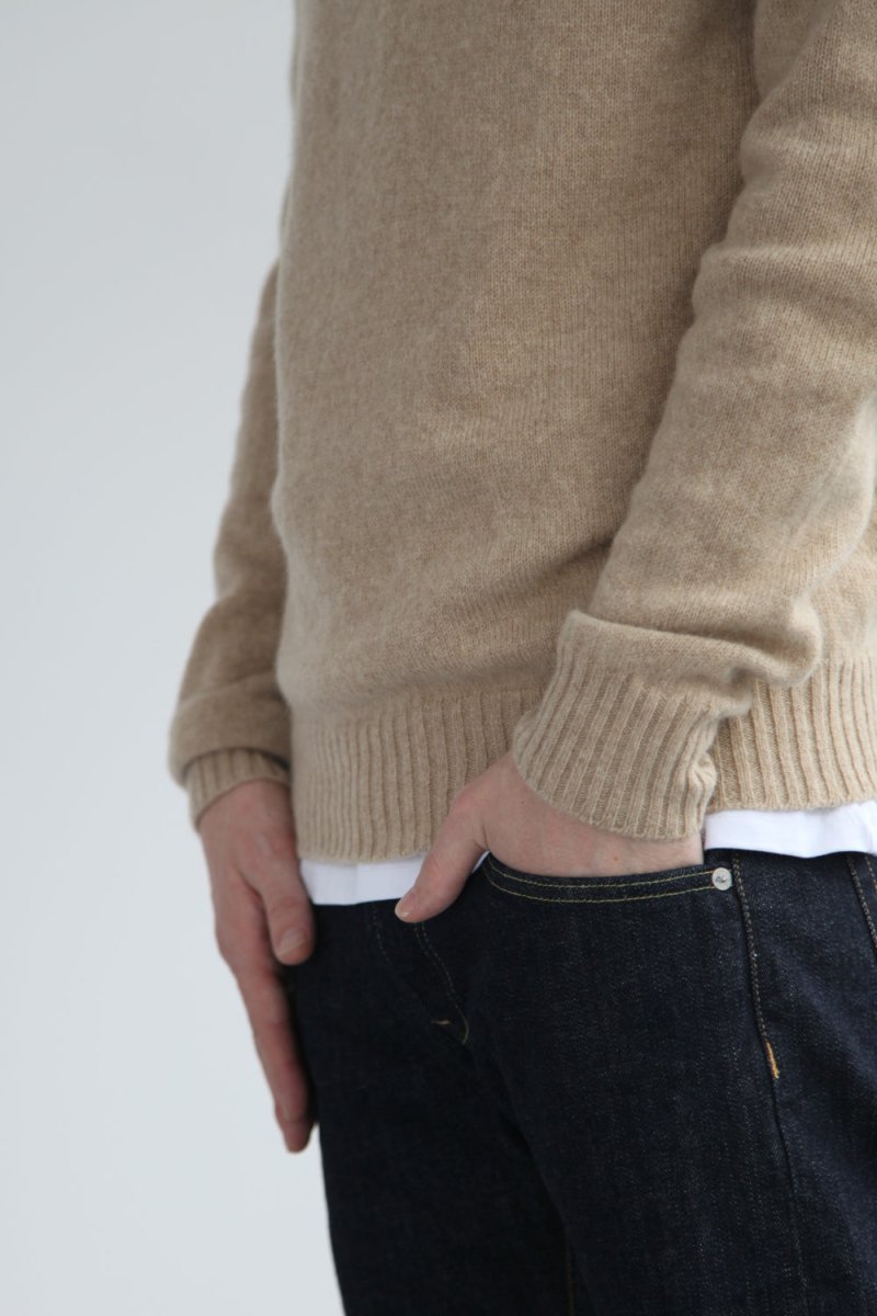 Half-Dozen Supersoft Wool & Baby Alpaca Crew (Niger Cream) | Knitwear