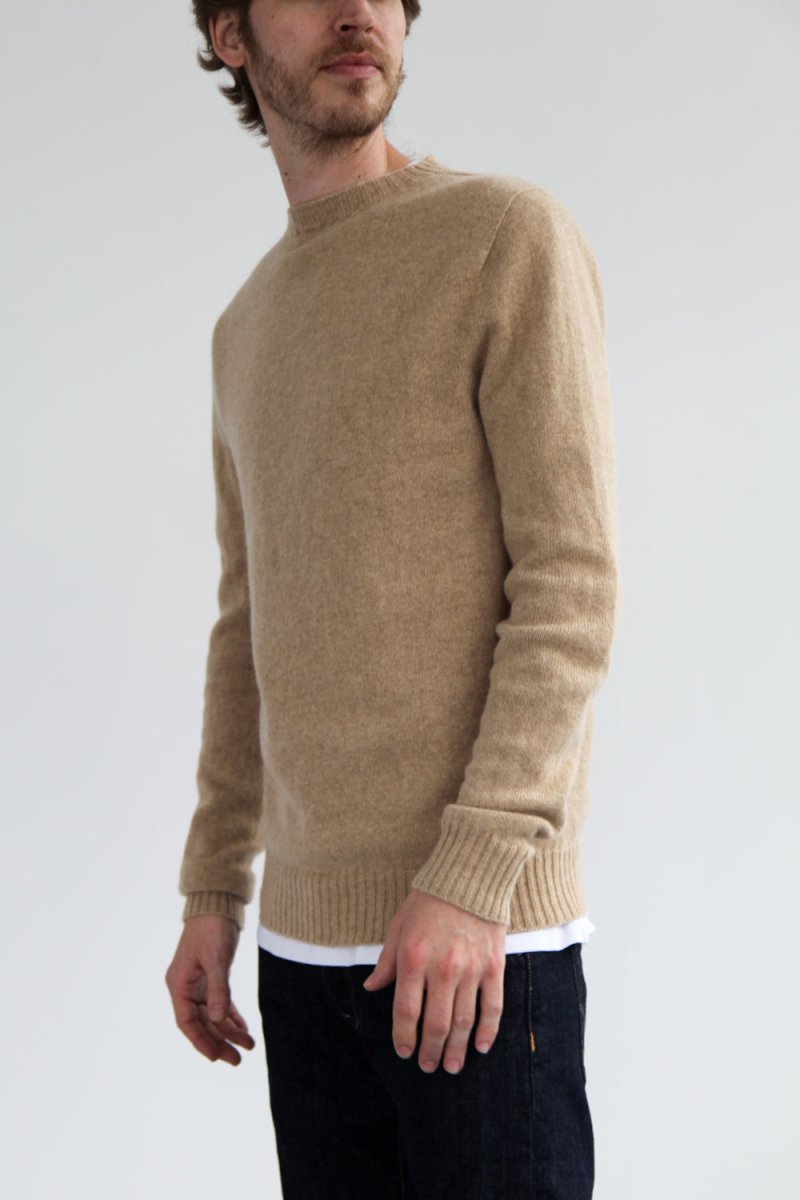 Half-Dozen Supersoft Wool & Baby Alpaca Crew (Niger Cream) | Knitwear
