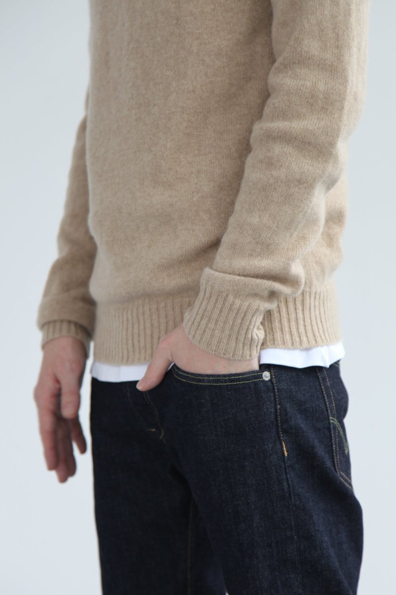 Half-Dozen Supersoft Wool & Baby Alpaca Crew (Niger Cream) | Knitwear