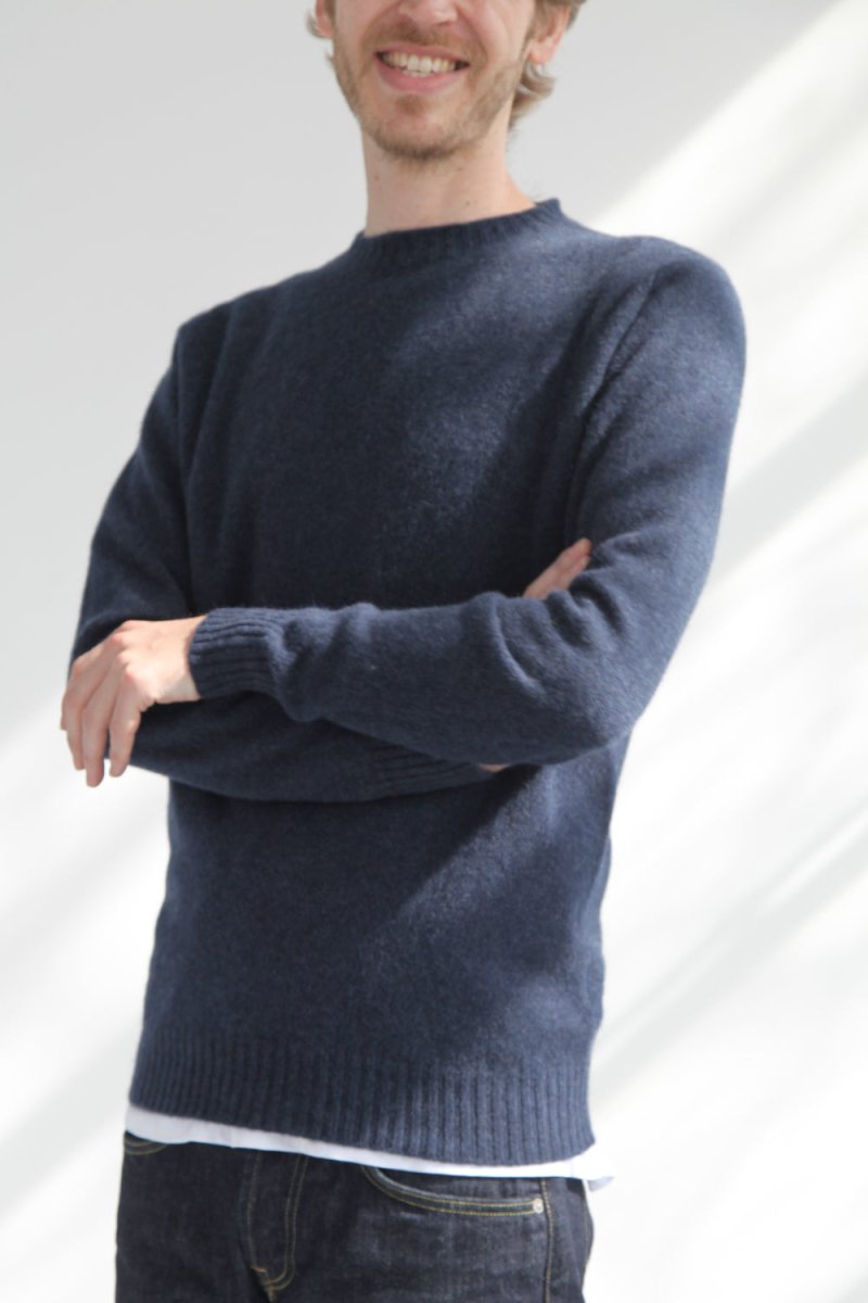 Half-Dozen Supersoft Wool & Cashmere Crew (Bakjal Navy) | Knitwear