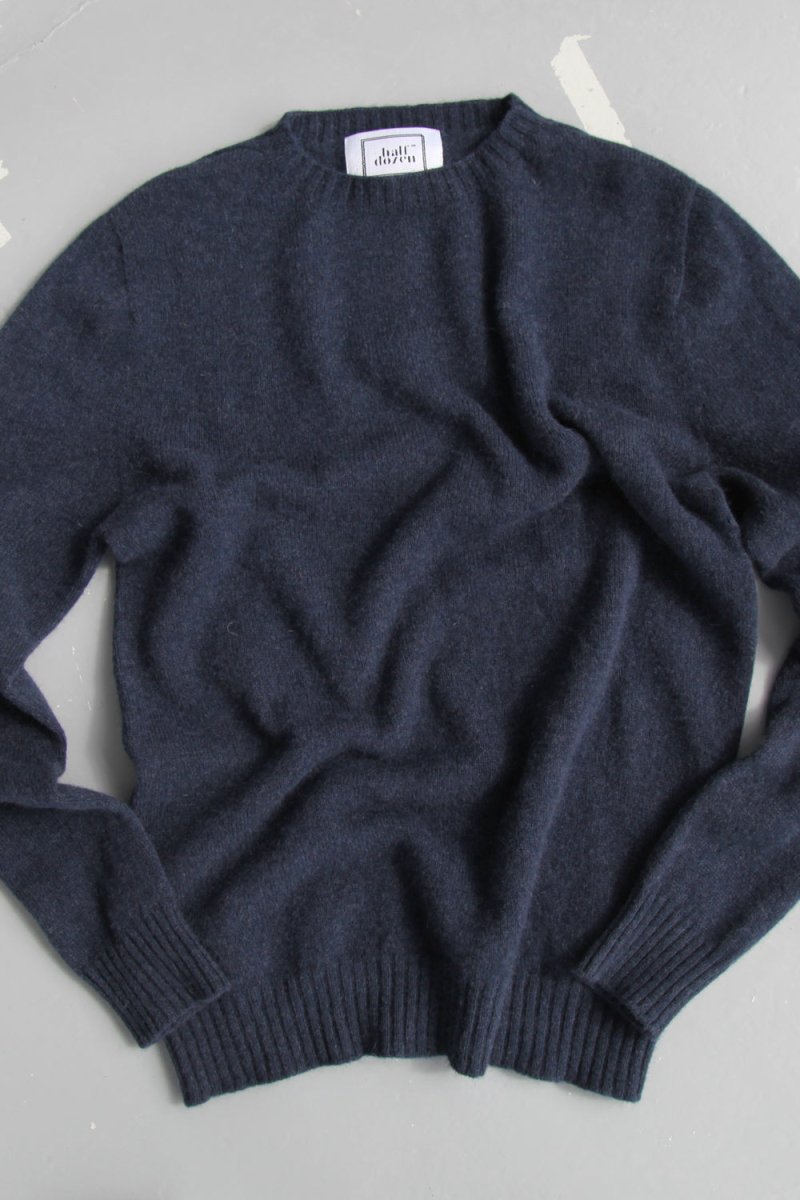 Half-Dozen Supersoft Wool & Cashmere Crew (Bakjal Navy) | Knitwear