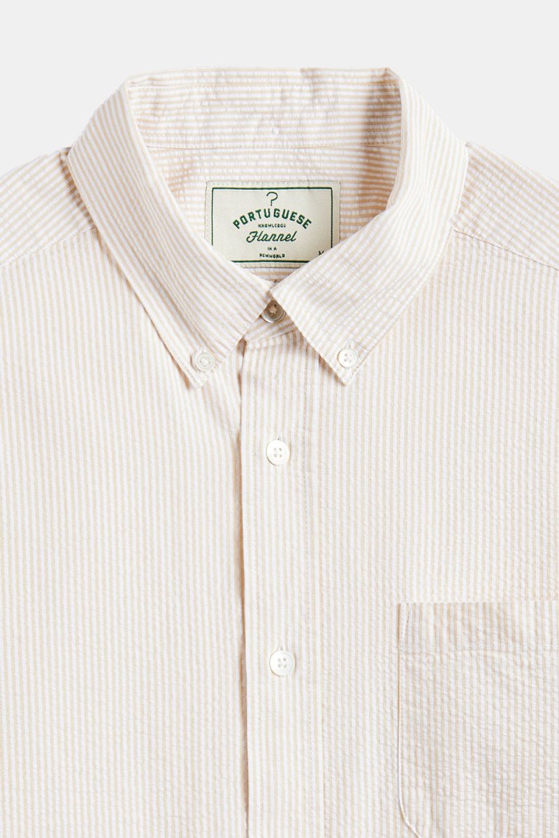 Portuguese Flannel Atlantico Stripe Shirt (Sand) | Shirts