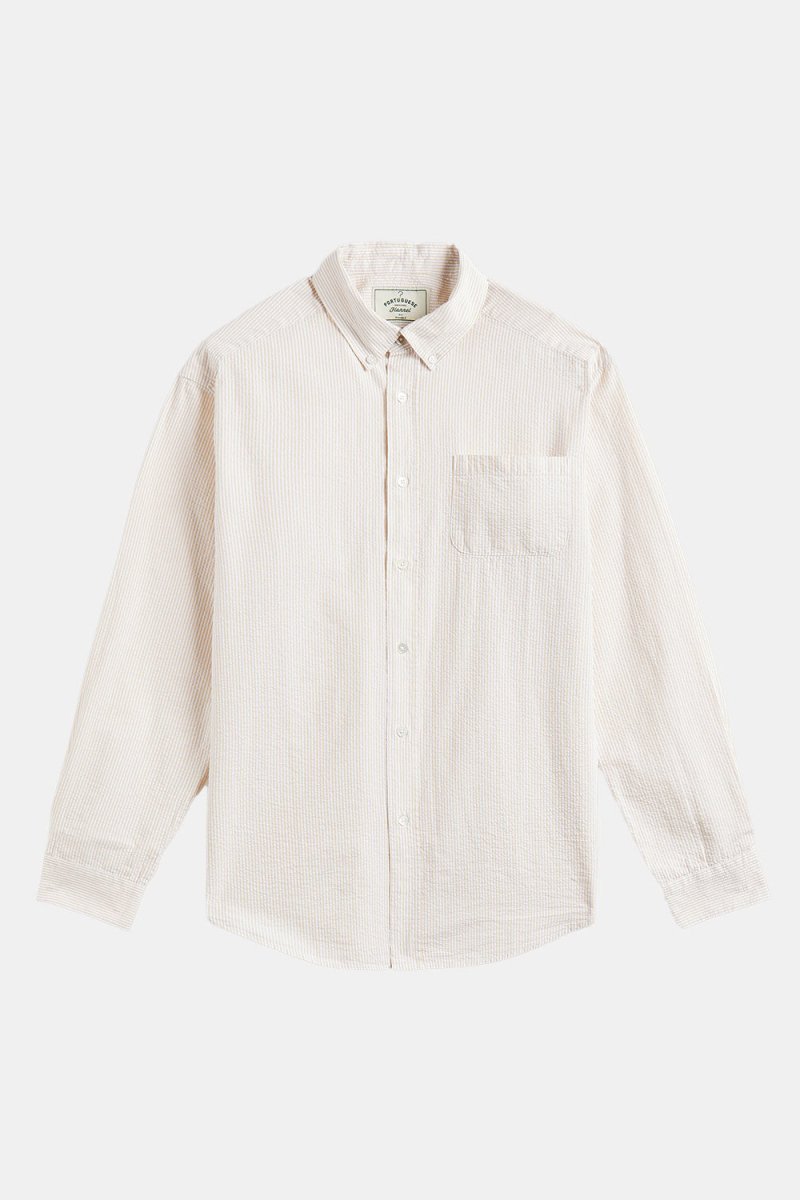 Portuguese Flannel Atlantico Stripe Shirt (Sand) | Shirts
