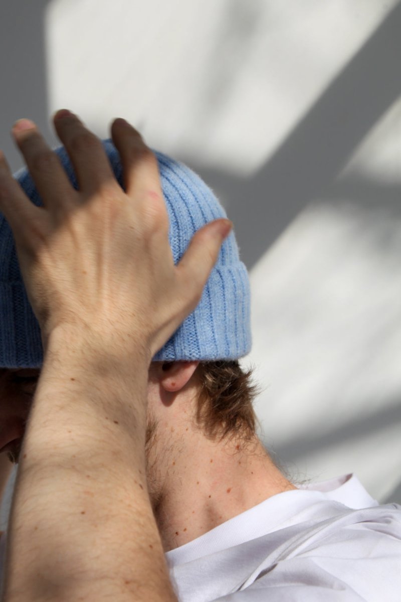 Super-Soft Lambswool Fisherman Beanie - Glacier Blue | Hats