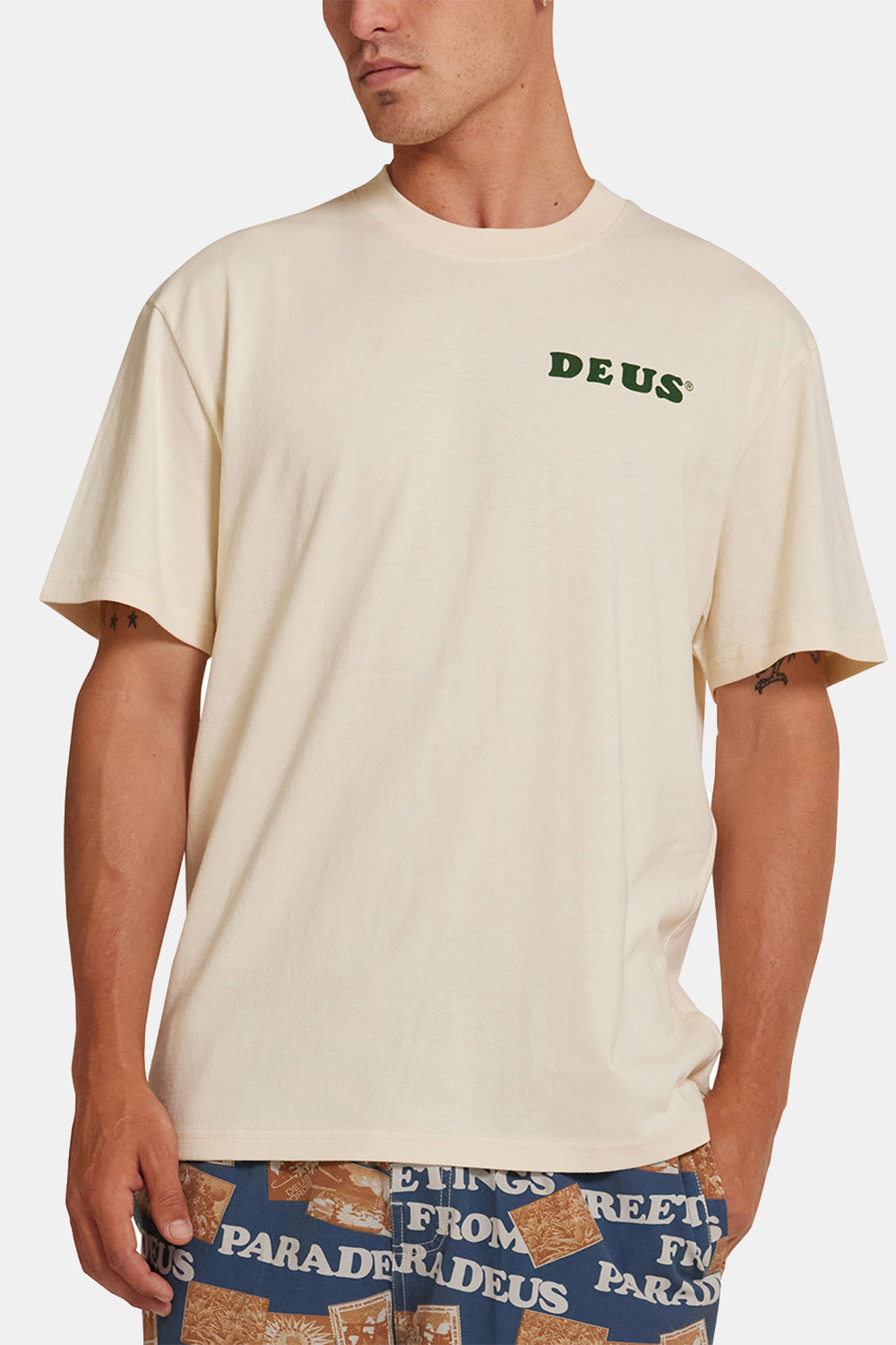 T-shirt di cotone riciclato di Deus Real Good T-TEE (bianco sporco)