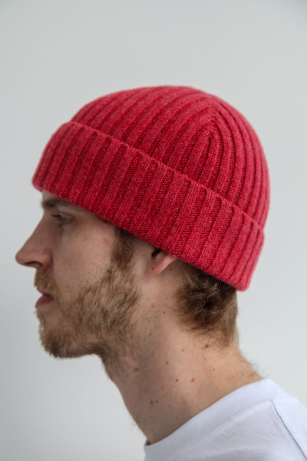 Super-Soft Lambswool Fisherman Beanie - Rouge Red