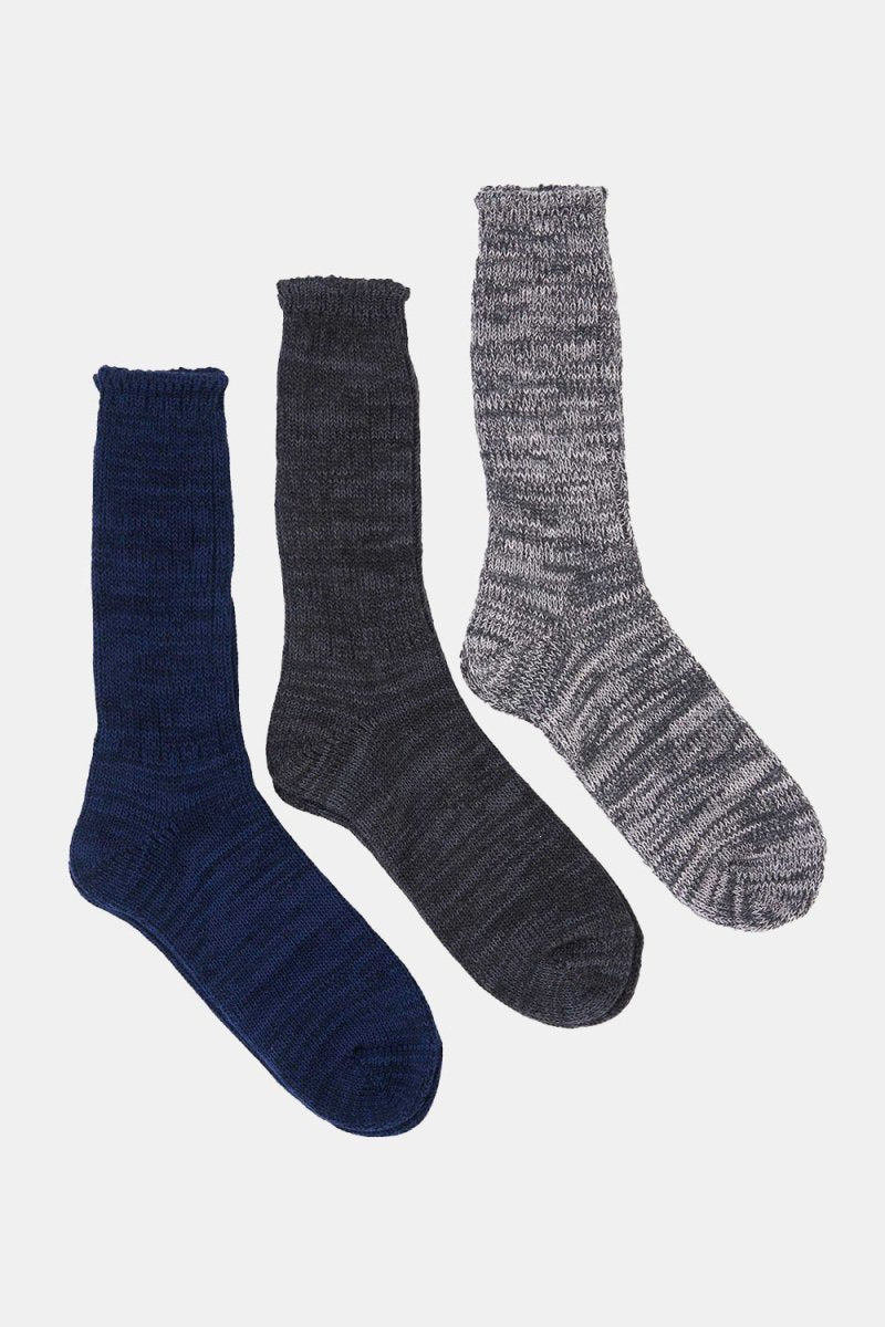 Anonymous Ism 3 Colour Mix Triple Sock Pack (Navy/Dark Grey/Grey) | Socks