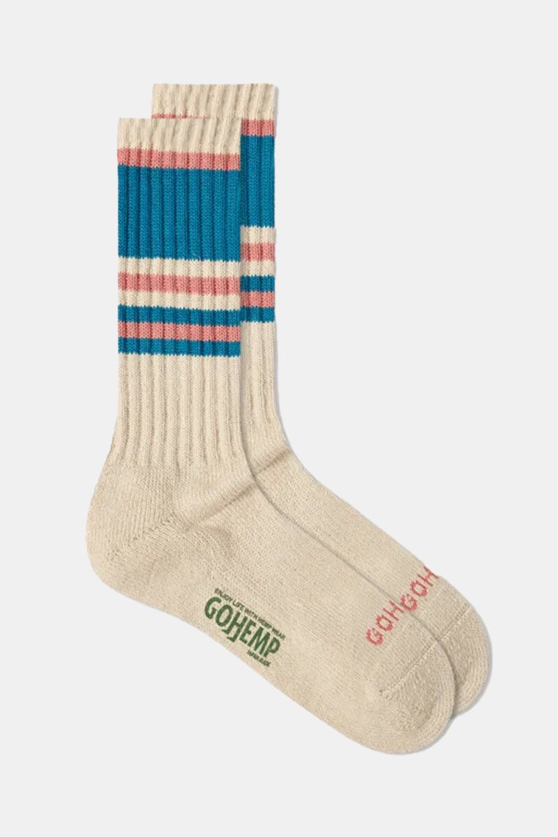 Anonymous Ism GOHEMP Random Line Pile Crew Sock (Blue/Pink) | Socks