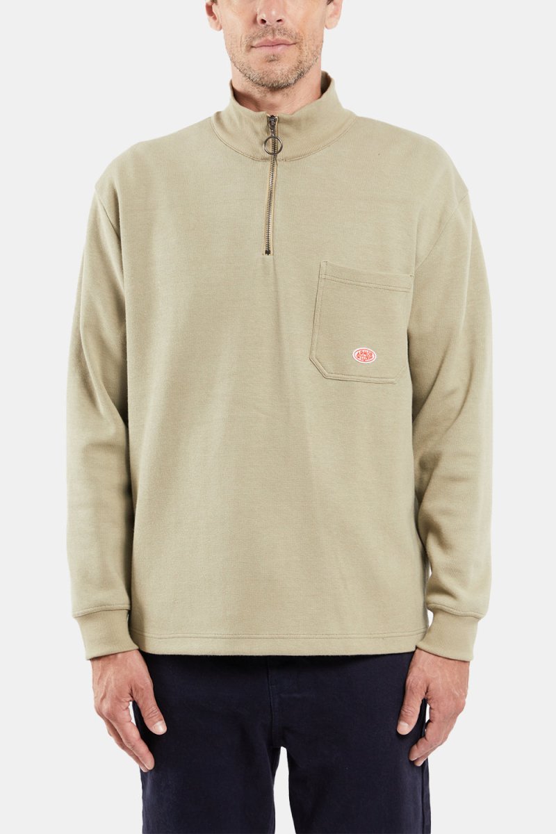 Armor Lux 1/4 Zip Sweat Camionneur Héritage (Argile Green) | Maglioni
