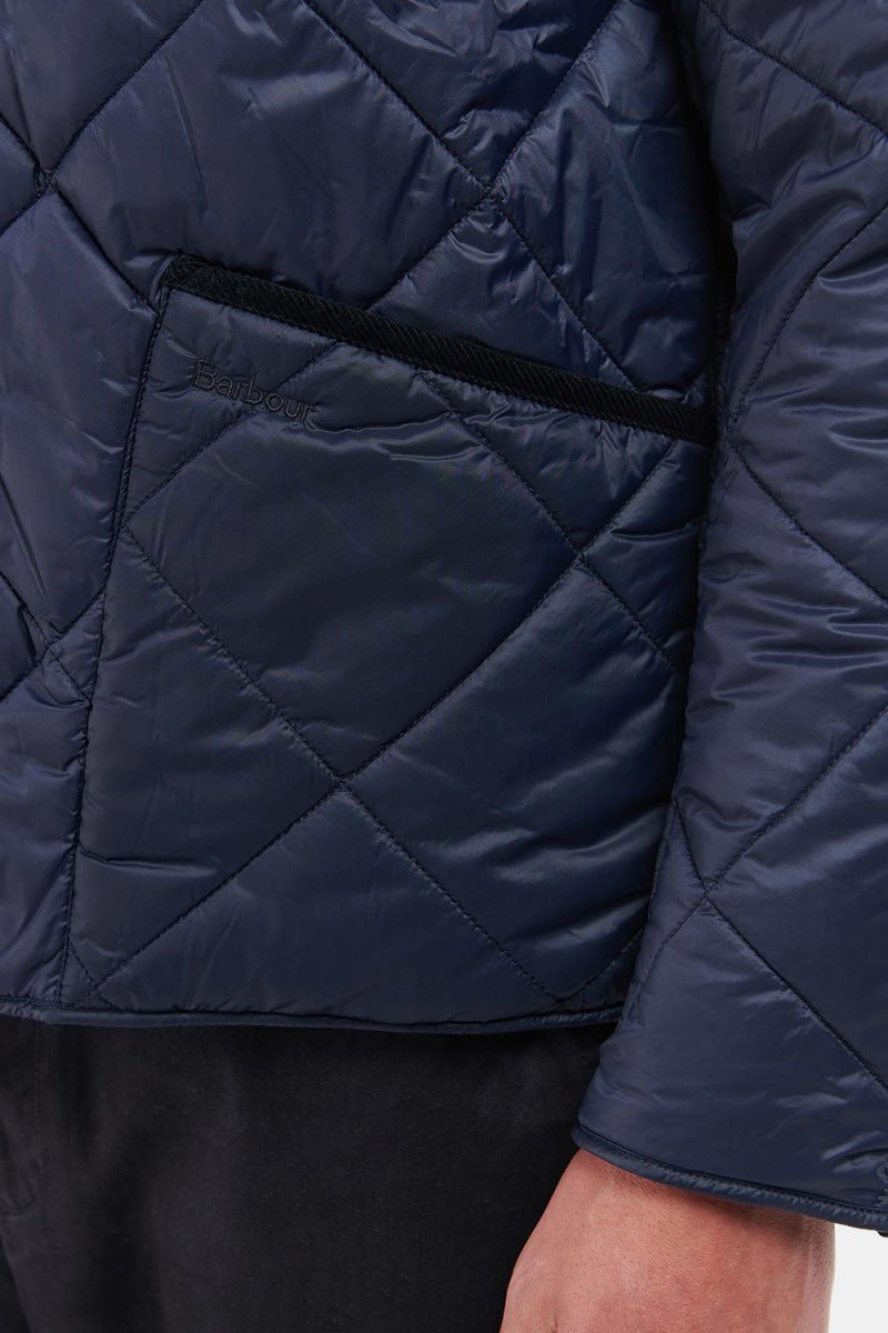 Barbour Liddesdale Quilted Cardigan Jacket (Navy) | Jackets