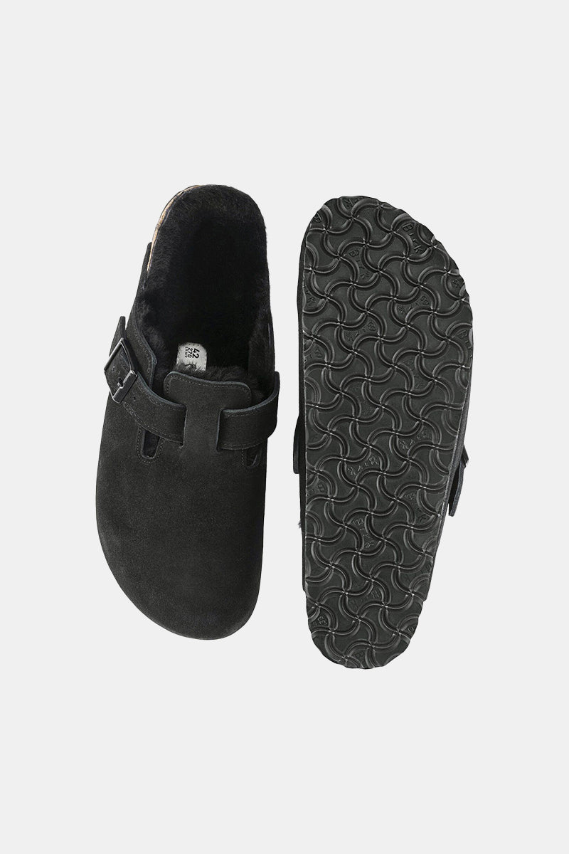 Birkenstock Boston Shearling (Black) | Sandals