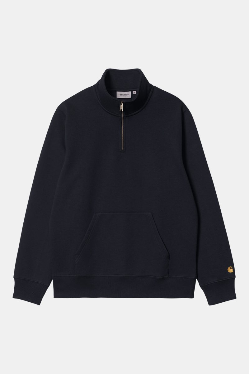 Carhartt Chase Neck Zip Sweat (Dark Navy/Gold) | Sweaters