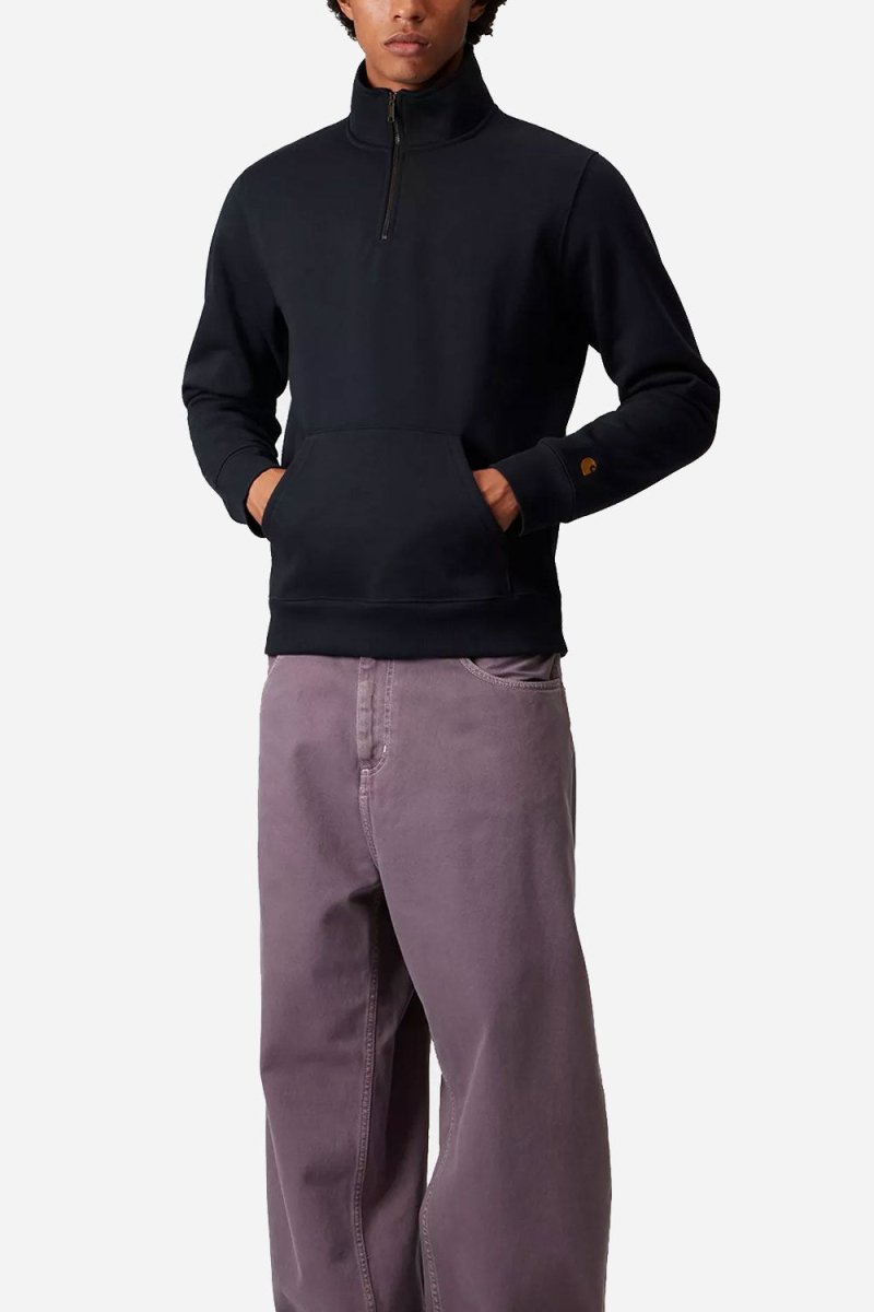 Carhartt Chase Neck Zip Sweat (Dark Navy/Gold) | Sweaters