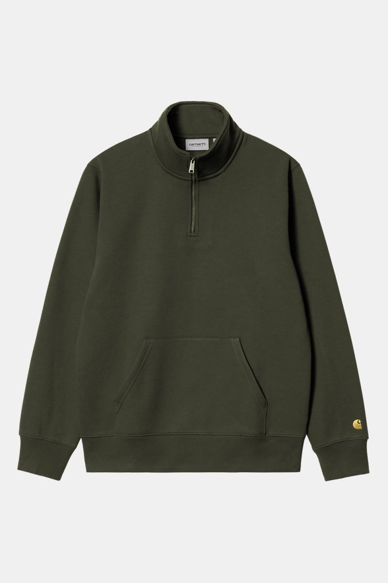 Carhartt Chase Neck Zip Sweat (Olive/Gold) | Sweaters
