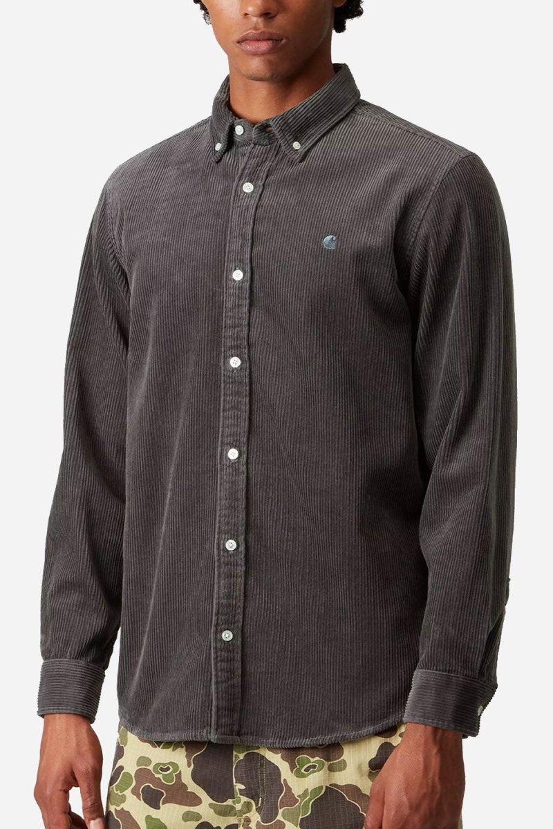 Carhartt WIP L/S Madison Cord Shirt (Graphite) | Shirts