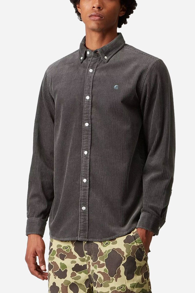Carhartt WIP L/S Madison Cord Shirt (Graphite) | Shirts