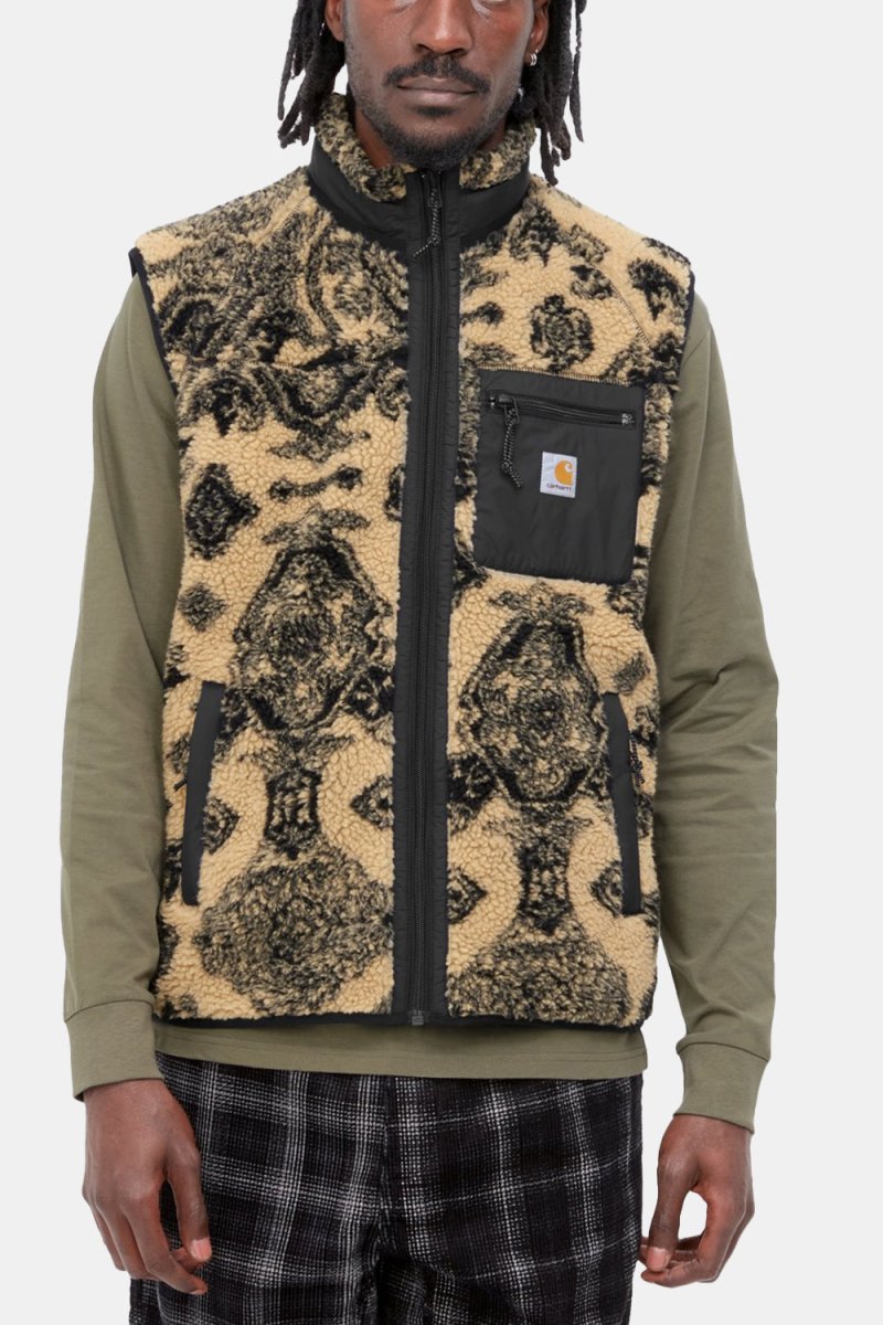 Carhartt WIP Prentis Vest Liner Verse Jacquard Fleece (Dusty Brown & Scoot Black) | Vests