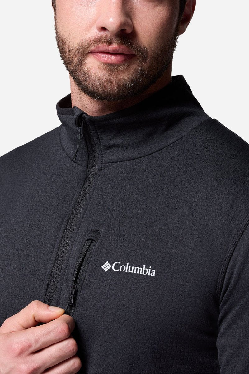 Columbia Essential Hike™ Grid Fleece Full Zip (Black) | Sweaters