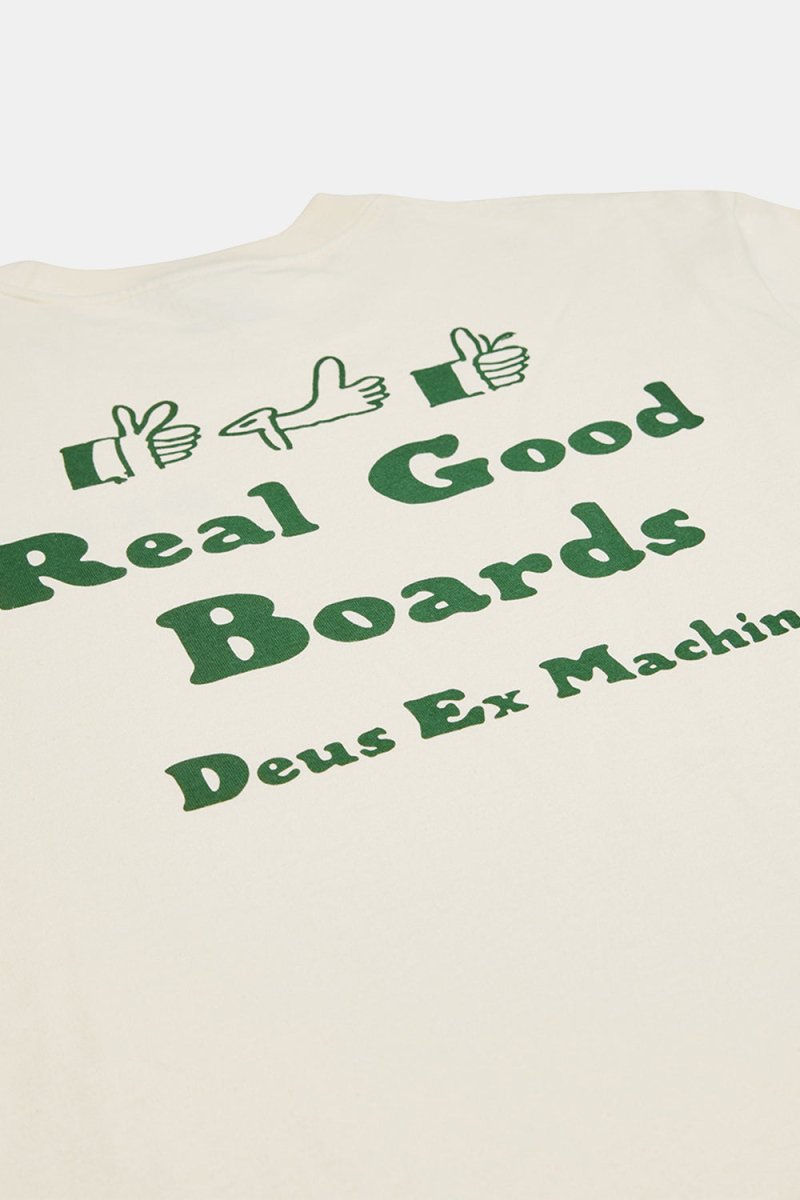 Deus Real Good Tee Recycled Cotton T-Shirt (Dirty White) | T-Shirts