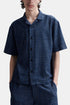 Camicia a maniche corte Edwin Saga (quadro blu Dobby) | Camicie