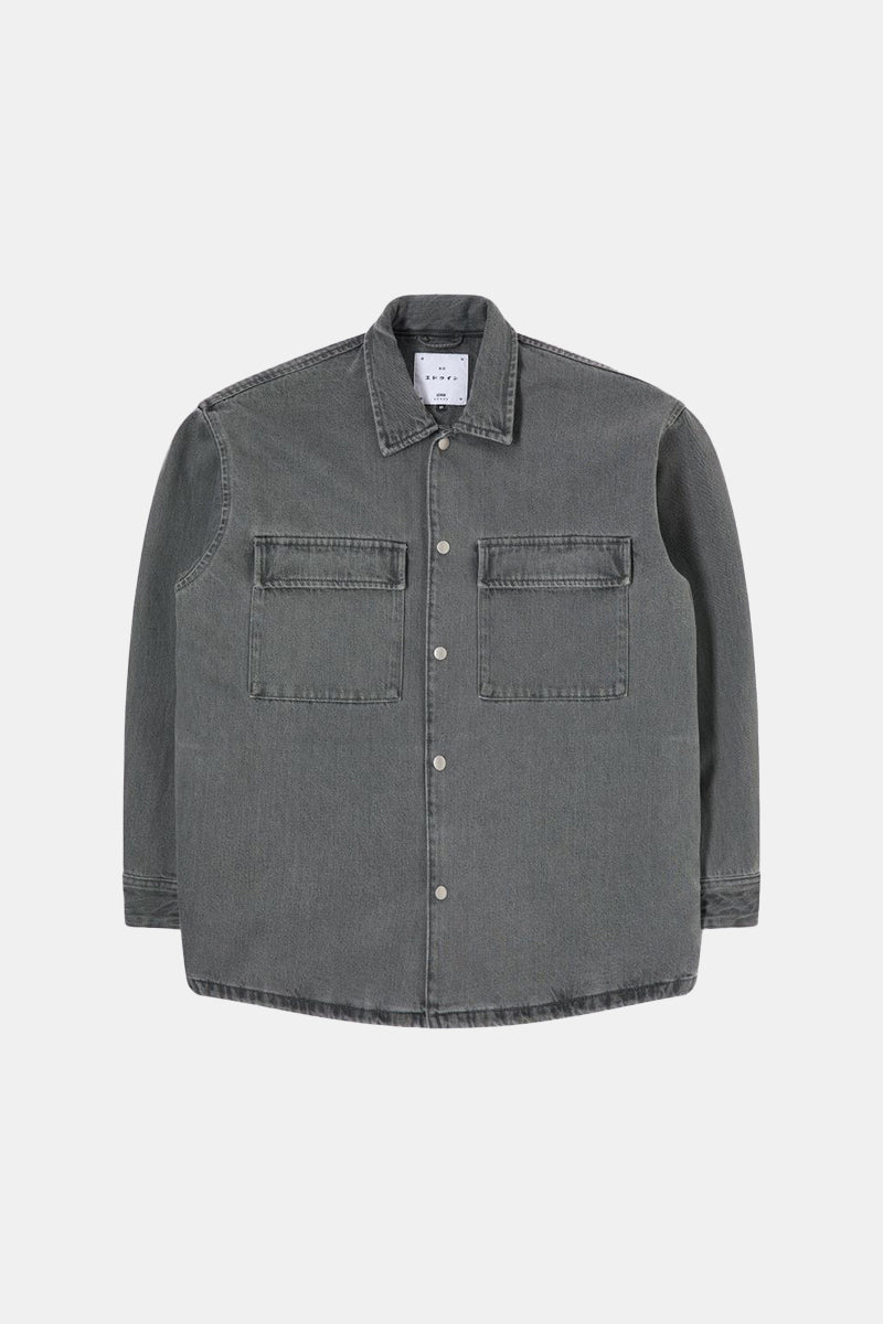 Edwin Utility Long Sleeve Overshirt (Bleach Black Wash) | Shirts