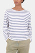 T-shirt a righe testurizzate folk (bianco sporco/blu tenue) | Camicie