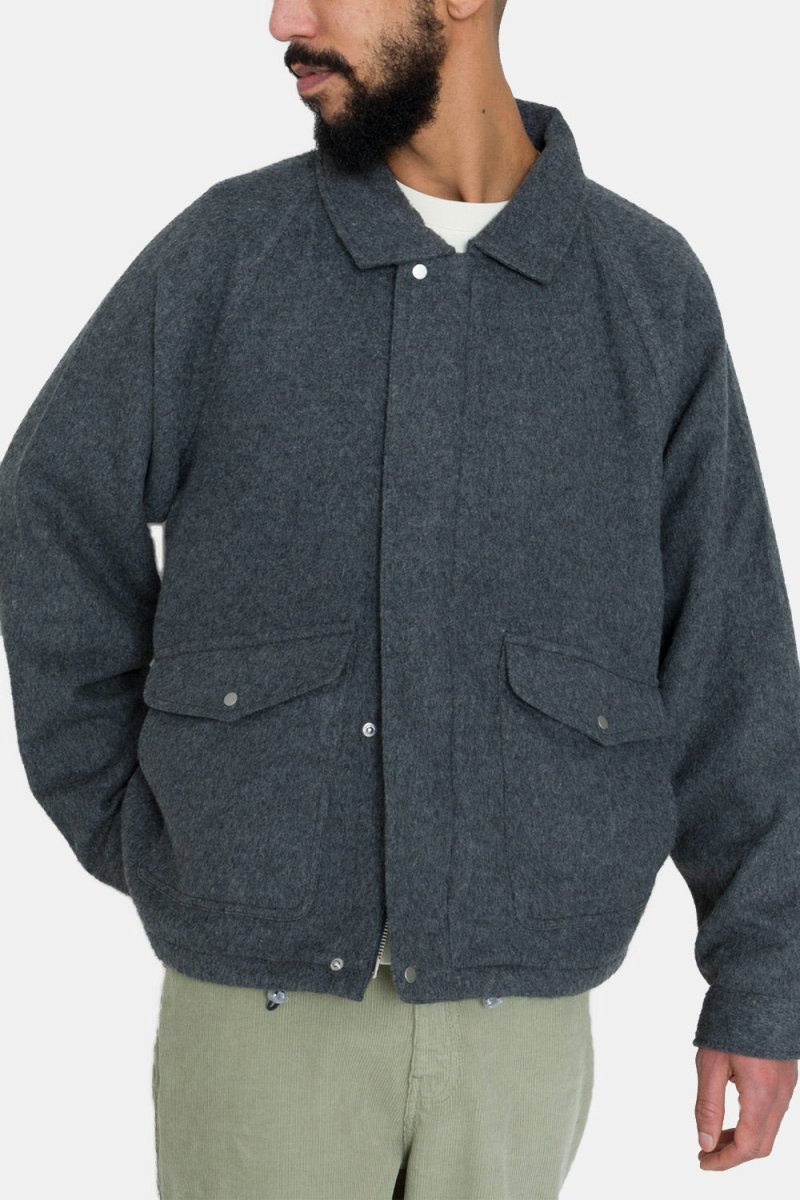 Folk Winter Cropped Coat (Charcoal Wool) | Jackets