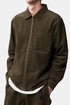 Camicia con zip Gramicci Grid Cord (Oliva) | Camicie