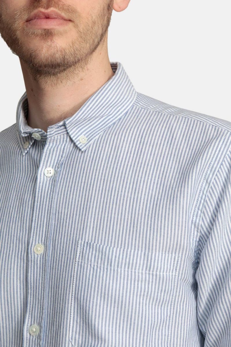 Portuguese Flannel Belavista Stripe Shirt (Blue) | Shirts