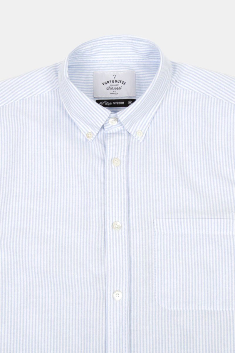 Portuguese Flannel Belavista Stripe Shirt (Sky) | Shirts