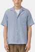 Camicia in chambray jacquard di flanella portoghese (blu) | Camicie