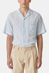 Camicia in chambray jacquard di flanella portoghese (azzurro) | Camicie