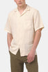 Camicia con colletto camp in flanella di lino portoghese (grezza) | Camicie
