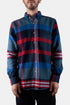 Camicia a quadri disallineata in flanella portoghese (rossa / blu) | Camicie