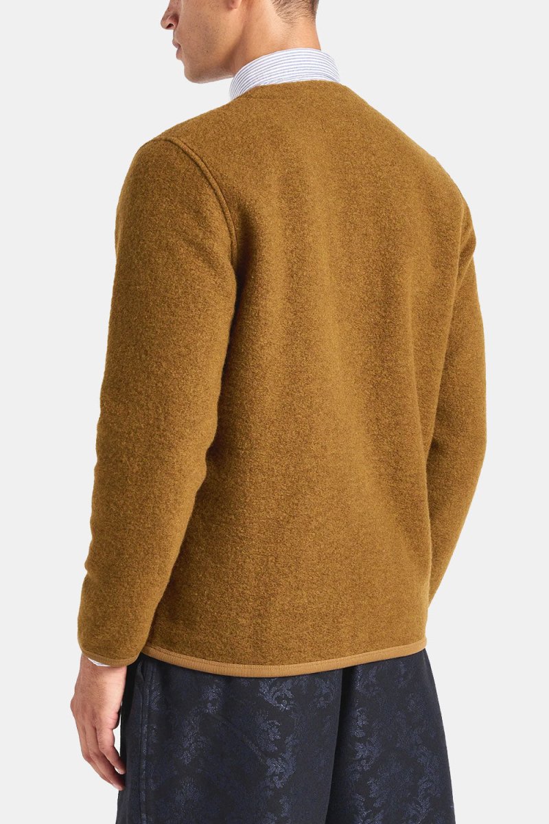 Universal Works Cardigan (Mustard Wool Fleece) | Knitwear