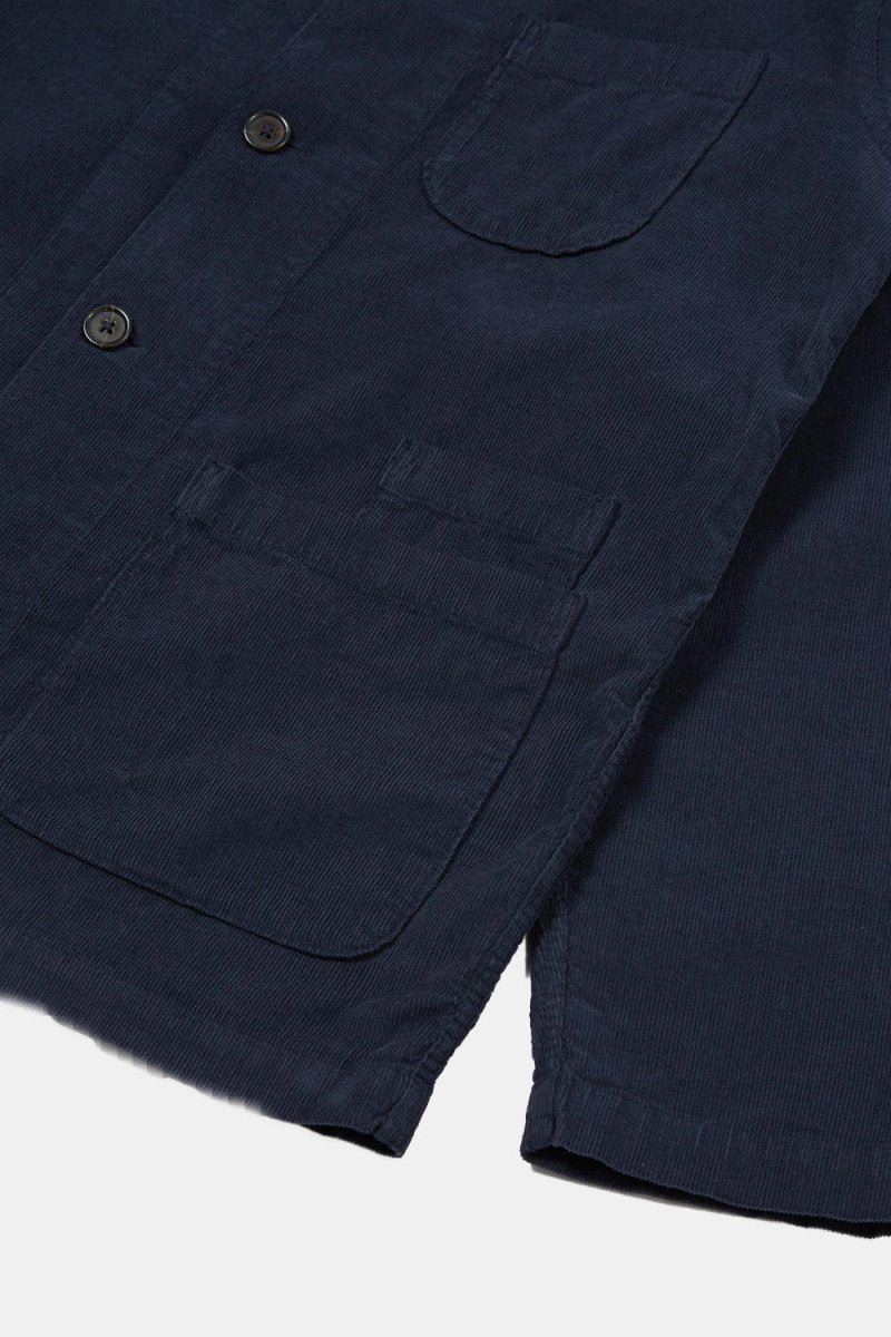 Universal Works Fine Cord Bakers Overshirt (Navy) | Jackets